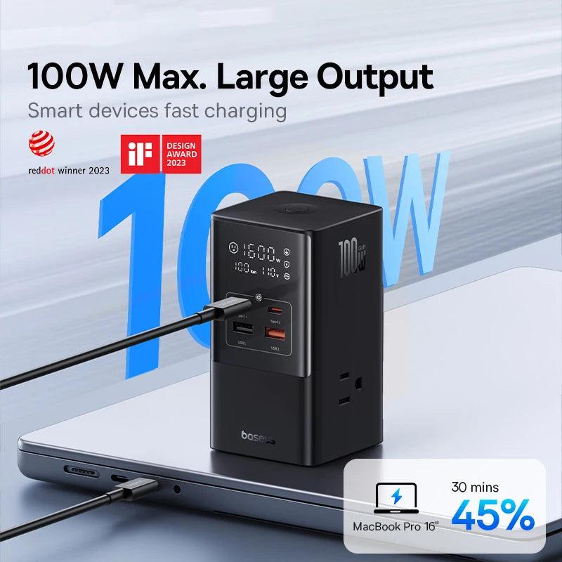100W 6 in 1 Power Strip Desktop Charging Station