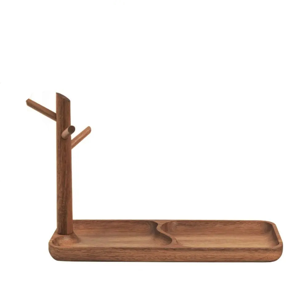 Bandeja de madera para escritorio con forma de árbol