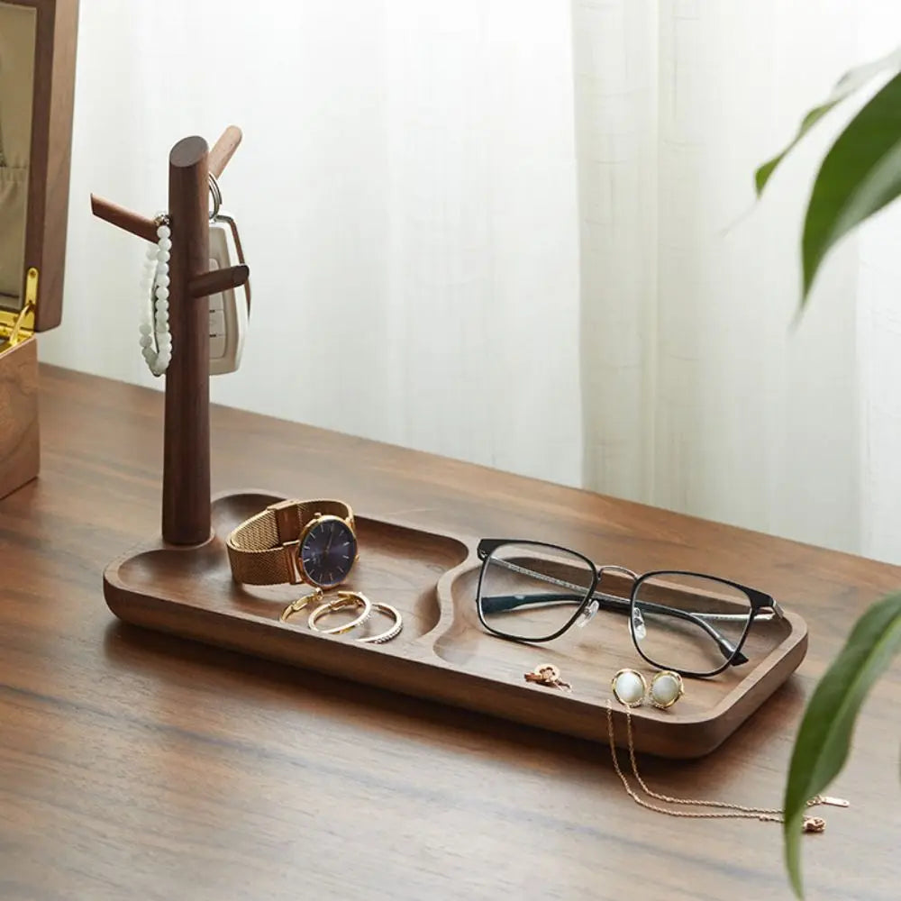 Bandeja de madera para escritorio con forma de árbol