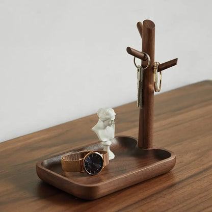 Bandeja de madera para escritorio con forma de árbol