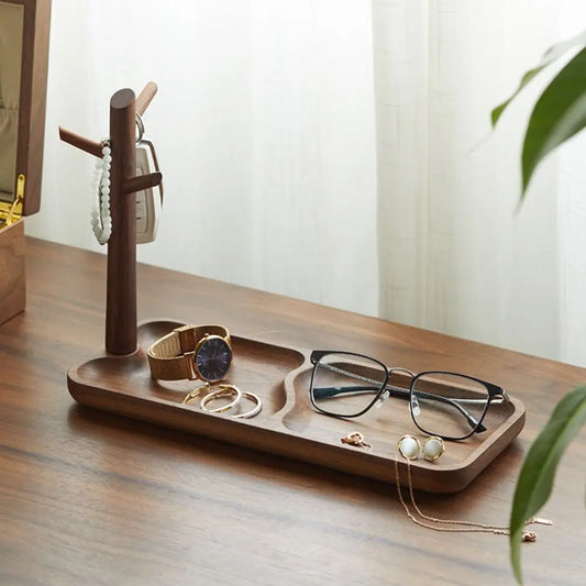 Bandeja de madera para escritorio con forma de árbol